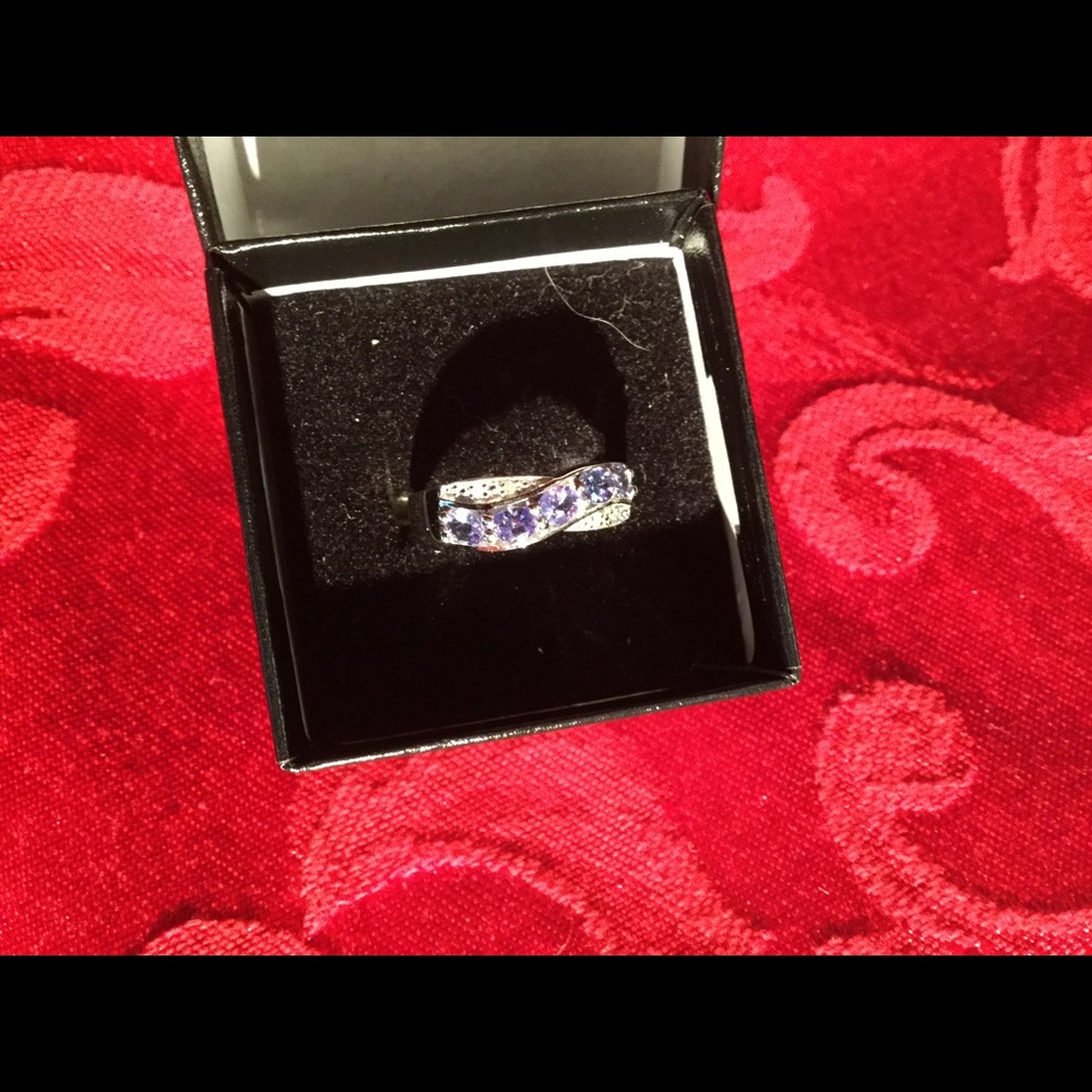 Sterling ring with blue stones